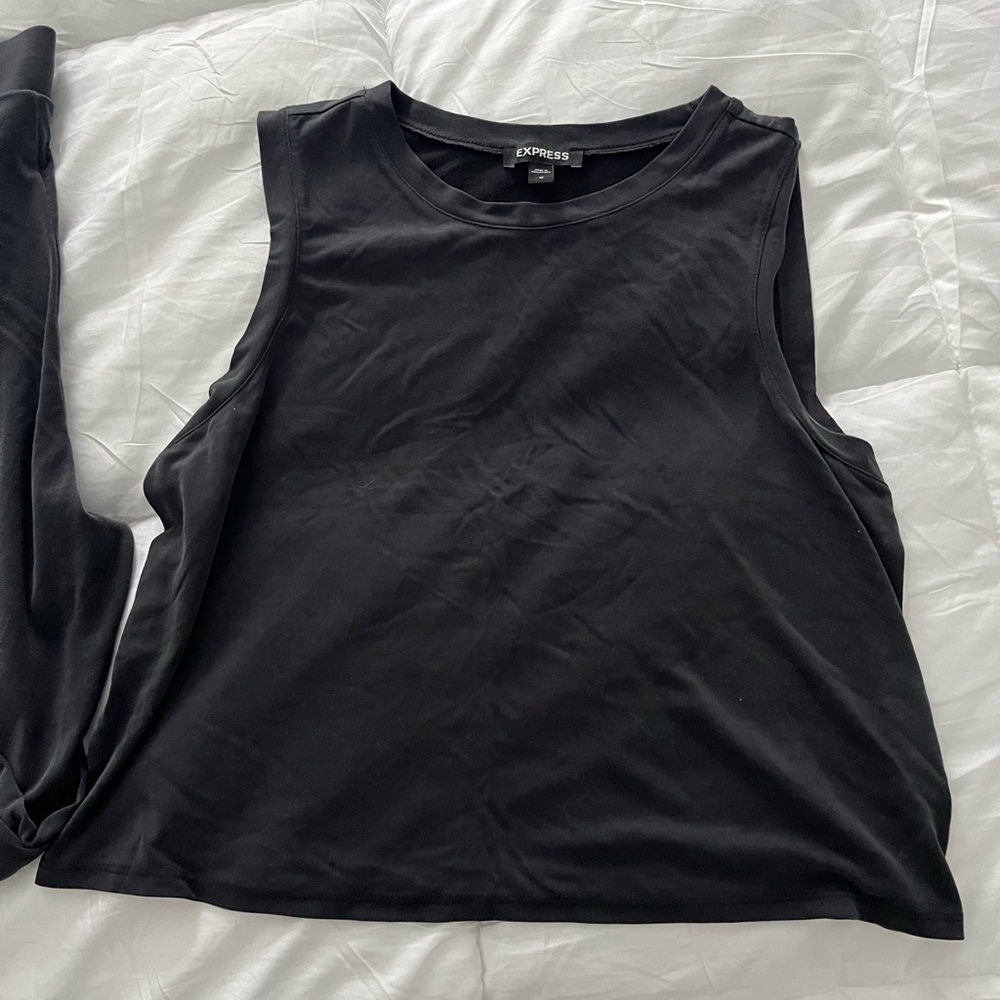 Express Crewneck Crop Top and Pant Set